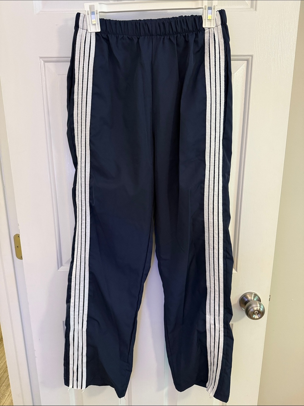 Boys' Navy Joggers with White Side Stripes
